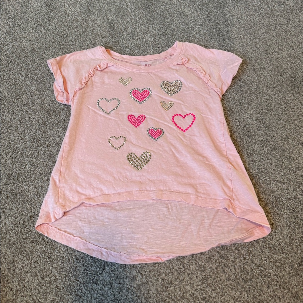 Charming Pink Heart Kids Tee. Medium M 10-12